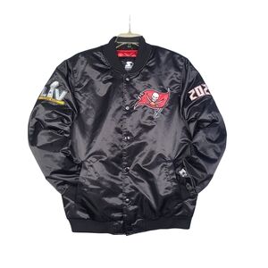 Starter Tampa Bay Buccaneers Authentic Superbowl 2020 Satin Bomber Jacket Large